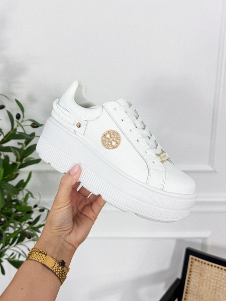 Sneakersy ze skóry naturalnej białe GOLDEN