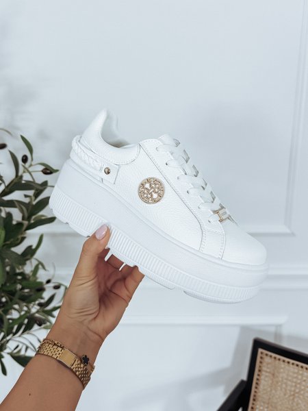 Sneakersy ze skóry naturalnej białe GOLDEN