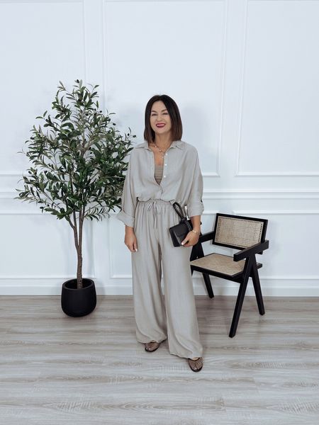 Komplet z wiskozy koszula + spodnie fango CEDRO