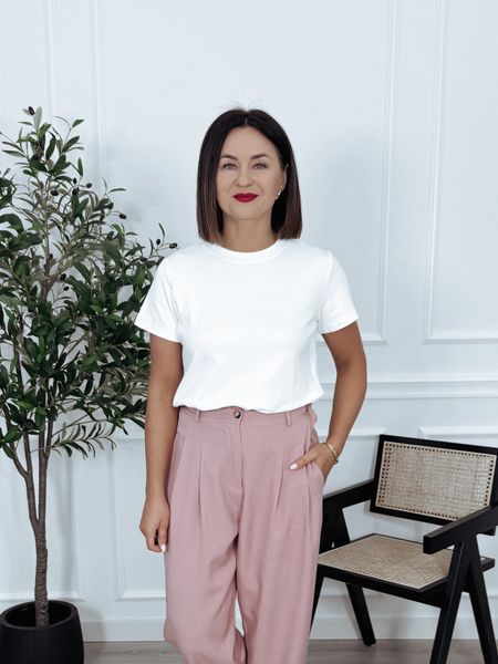 T-shirt gładki z bawełny biały DOGGY