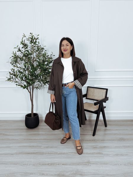 Trencz oversize brązowy EMILO