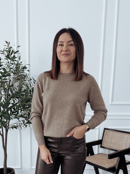Sweter premium 100% kaszmir beżowy COSTO