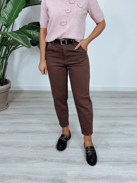 Spodnie bawełniane czekoladowe BALLON