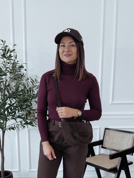 Golf dopasowany bordowy RALIO