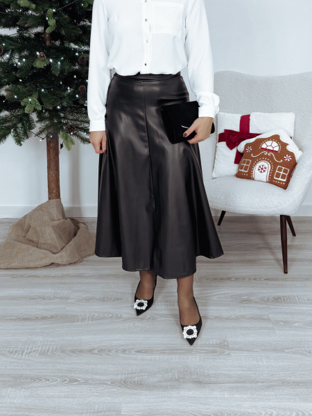 Spódnica czarna z ekoskóry AMOUR
