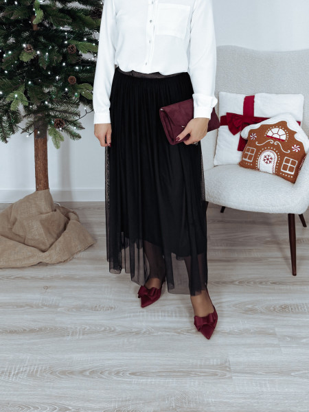 Maxi spódnica z siatki czarna LAMIA