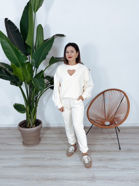 Komplet | dres z wyciętym sercem | kokos LOOSE