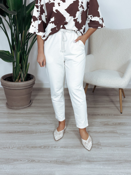 Spodnie dresowe śmietankowe EMILY