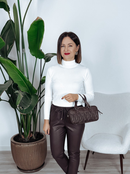 Golf z długim rękawem biały SALLY