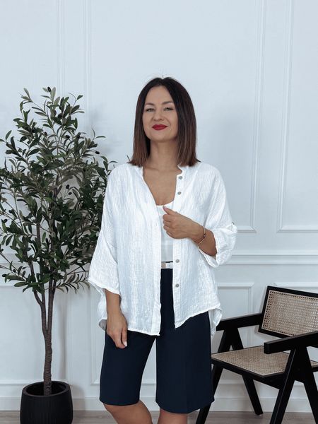 Koszula z tencelu oversize biała LATAFA - PRE ORDER