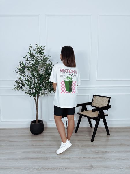 Długi t-shirt oversize biały MATCHA