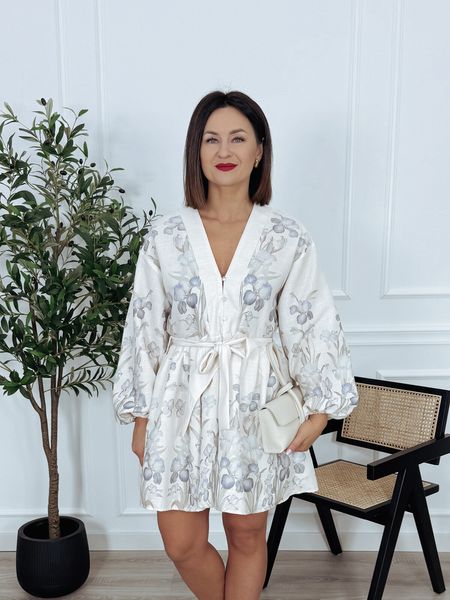 Sukienka krótka kremowa w irysy IRYS