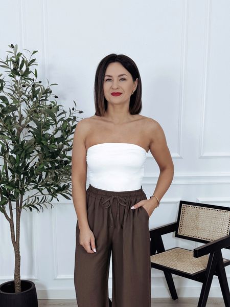 Top/opaska na biust bez ramiączek biała MADLEN