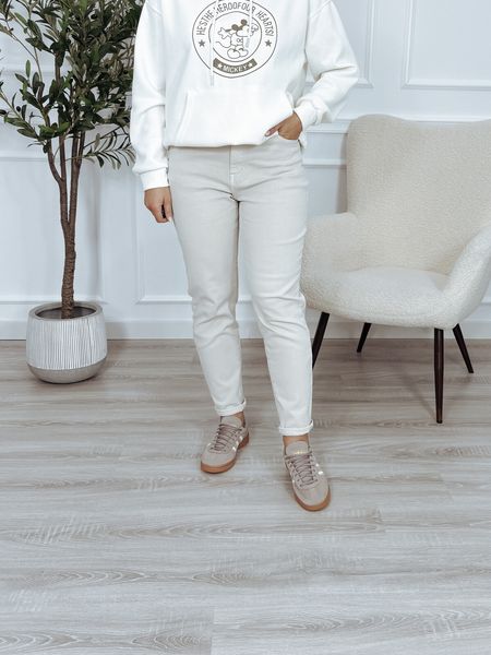 Jeansy mom fit beżowe MOVE