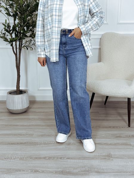 Jeansy wide leg | prosta nogawka | granatowe OLLIE