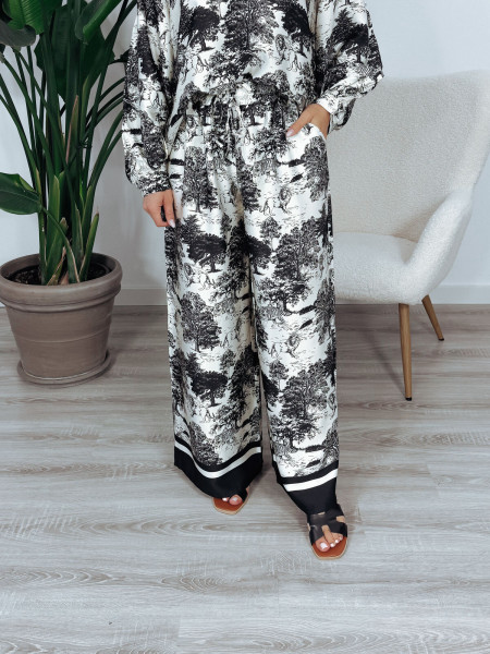 Spodnie premium z jedwabiu i wiskozy czarne CELINE