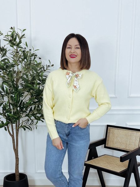 Kardigan z apaszką bananowy GIVE ME