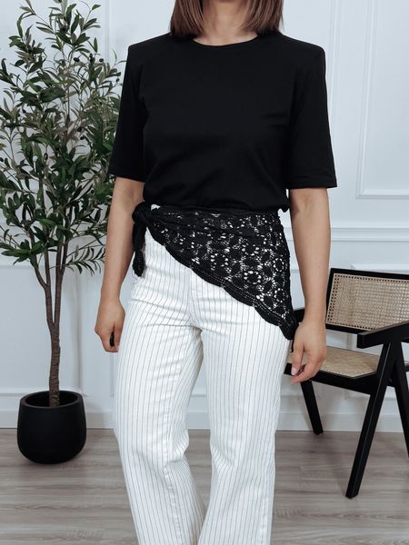 Chusta koronkowa 100% bawełna czarna MIMOI