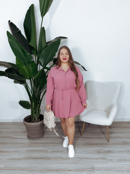 Sukienka krótka / dół typu bombka / różowa LEANDA