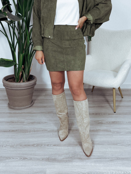 Spódniczka zamszowa khaki AMMI