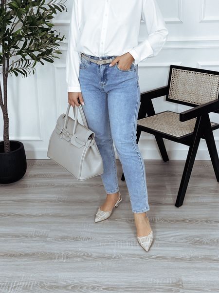 Jeansy mom fit niebieskie COLIN