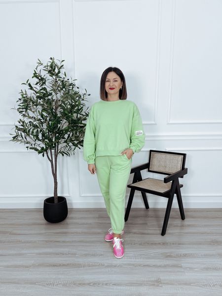 Komplet bawełniany bluza + spodnie limonka ARIA