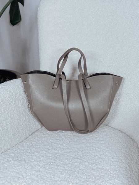 Torebka premium ze skóry naturalnej taupe PENNY