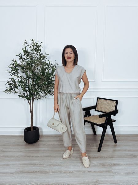 Komplet bluzka bez rękawów + spodnie balloony fango BAROZZI