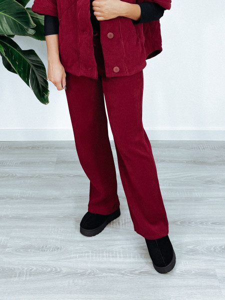 Spodnie bordowe CLYDE