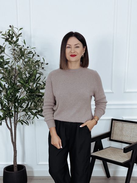 Sweter z baby alpaką i wełną fango FRISS