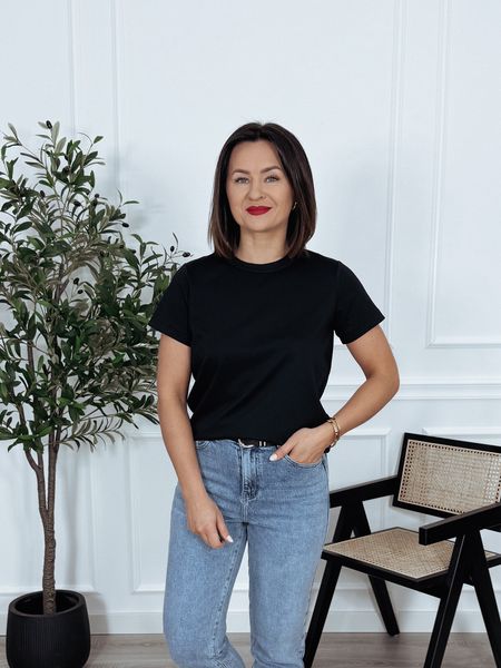 T-shirt premium 100% bawełna czarny HALEY