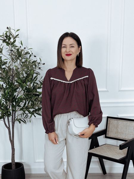 Bluzka premium kratka zielono-czerwona RAFAELA