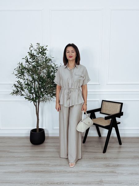 Komplet z wiskozy z szerokimi spodniami fango BOVA - PRE ORDER