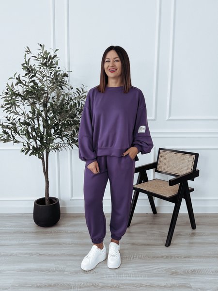 Komplet bluza + spodnie wrzos ARIA II - materiał MASEŁKO