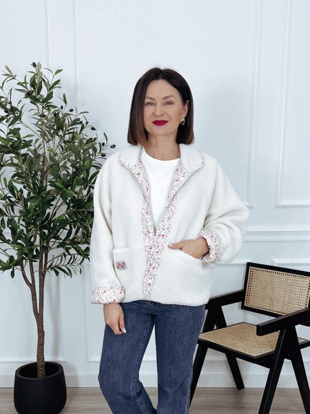 Kurtka dwustronna baranek/kwiatowy wzór NICOLE