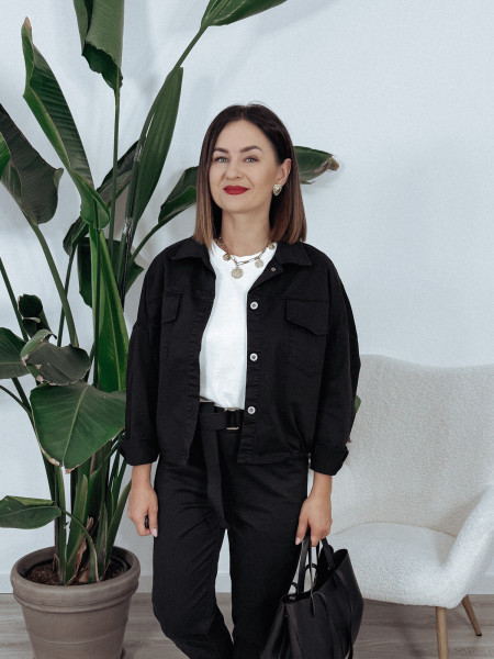 Kurtka bawełniana bomberka czarna SENTI