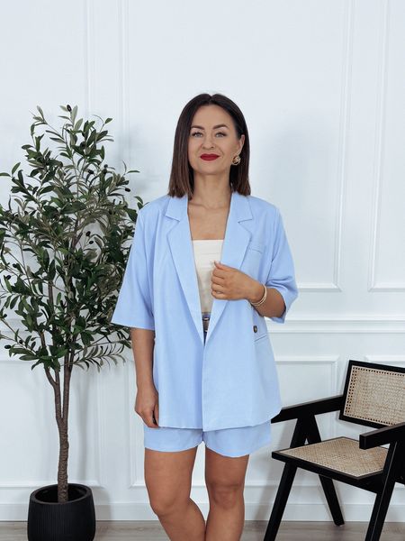 Marynarka z krótkim rękawem błękitna ELOA