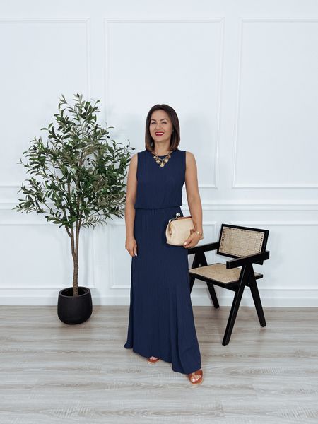 Komplet 100% wiskoza spódnica + bluzka granatowy DAZY