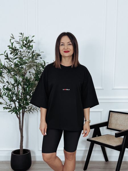 T-shirt oversize premium czarny MILALA