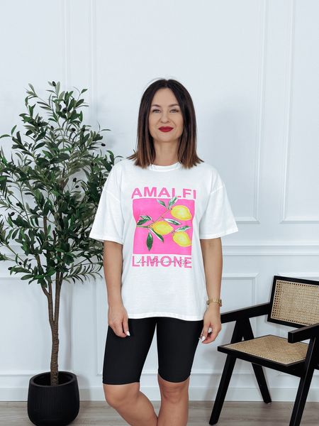 T-shirt oversize z printem cytryny SWEETY
