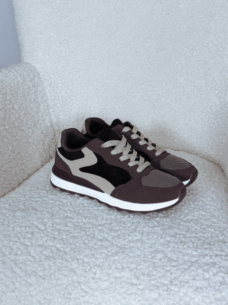 Sneakersy brązowo-beżowe STREET