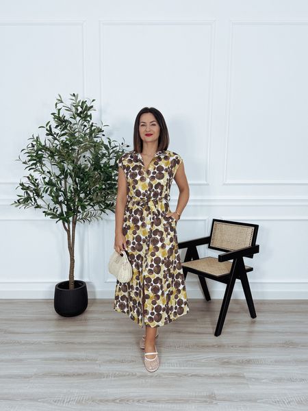 Szmizjerka | 100% bawełna | w grochy żółto-brązowe TAYLOR