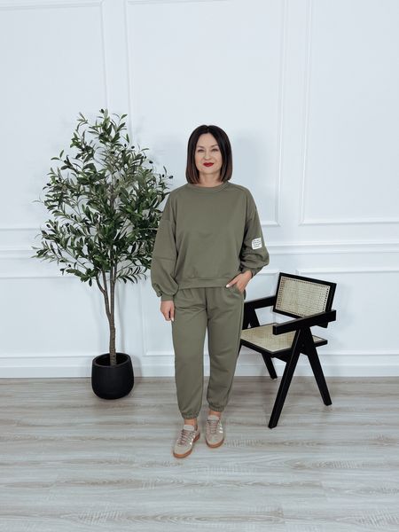 Komplet bawełniany bluza + spodnie khaki ARIA